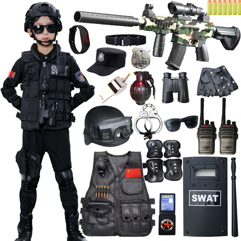 儿童特警服套装军装表演服警官服男女童警察警长特种兵儿童演出服