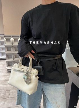 MSHA THE MASHA 5油腊牛皮手提包2025夏季新款小众时尚女包99119