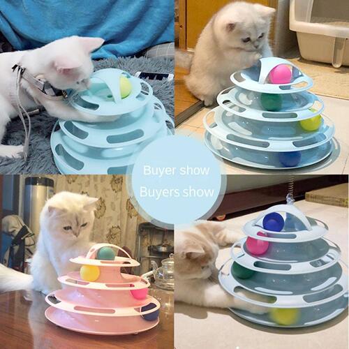 4 Levels turnable Toys for cats accessories Tower Tracks跨境