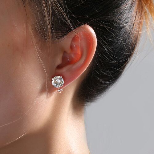 Geometric round zircon earrings women's temperament ear clip