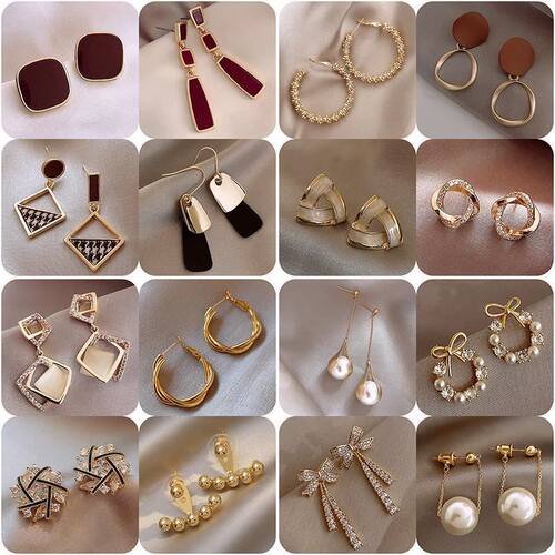Earing Claw Ear Hook Clip Earrings for Women Four-Prong Sett