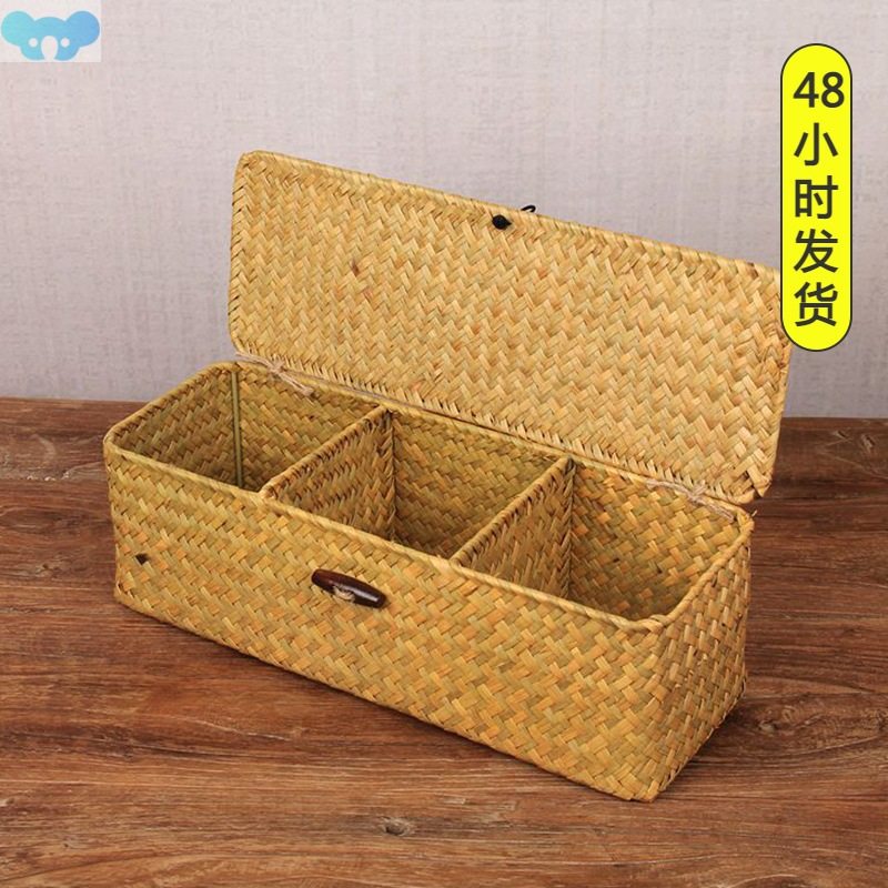Hand Woven Storage Baskets with Lid Dust Clothing Basket跨境