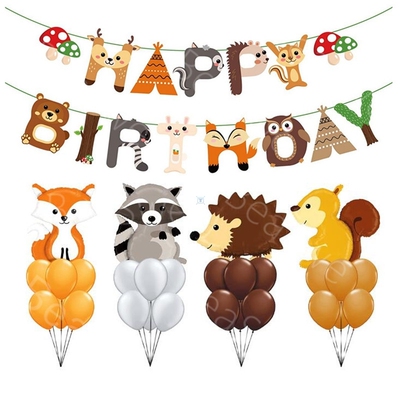 Animal Foil Balloons Birthday Woodland Forest Theme Party