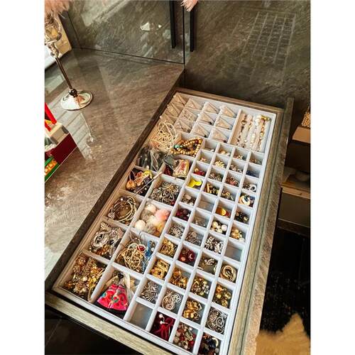 Jewelry box earring storage box necklace ring two layers