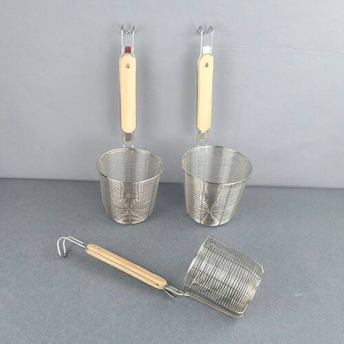 Stainless Steel Perforated Wooden Leaky Spoon Strainer
