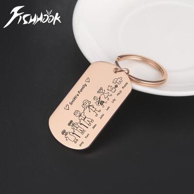Fishhook Custom Family Keychain Personalized Child Baby Name