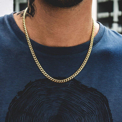 Vnox Cuban Chain Necklace for Men Women, Basic Punk Stainles