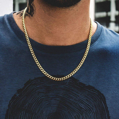 Vnox Cuban Chain Necklace for Men Women, Basic Punk Stainles