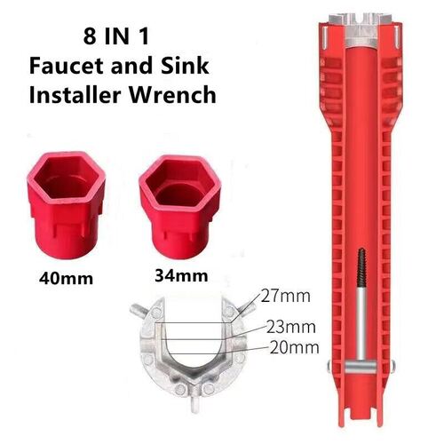 8 In 1 Antislip Plumber Key Repair Plumbing Tool Flume Sink1