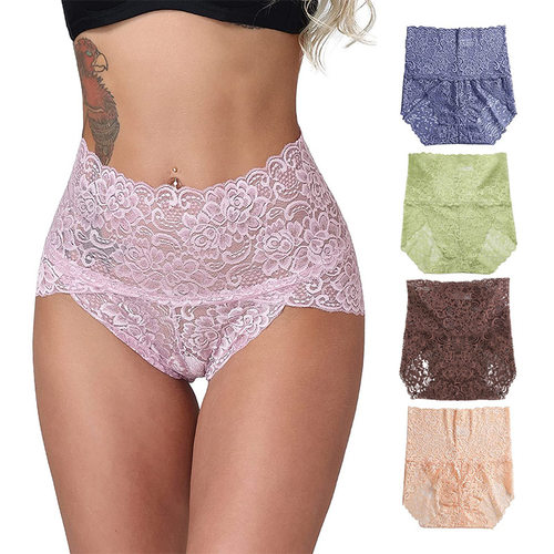 Plus Size Lace Panties High Waist Hipster  Underwear Briefs