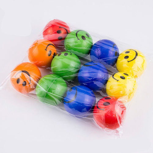 5Pcs/lot 6.3cm Smile Face Foam Ball Squeeze Stress Ball跨境