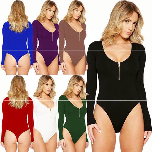 Bodysuits Women Sexy Long Sleeve Rompers Ladies Playsuit