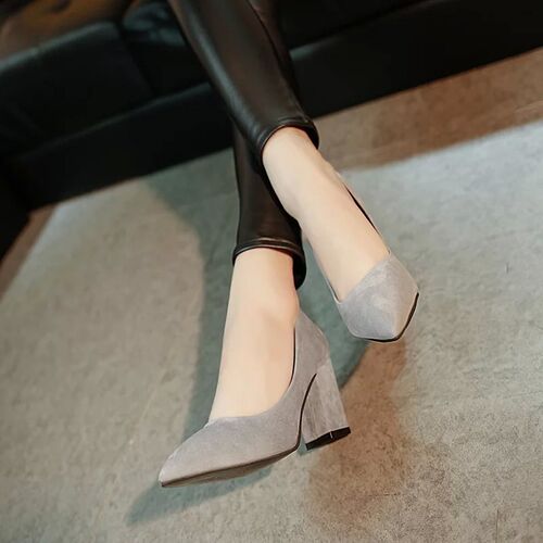 Women pumps Mid-heels pointed toe ladies Sexy Casual shoes鞋