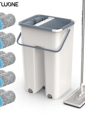 Floor Mop Set Automatic Spin Mop Replaceable Mop Cloth-跨境