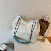 soft single leather new Diagonal chain bag wild shoulde