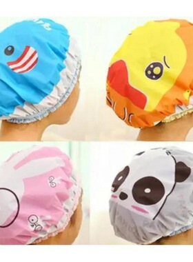 Cute cartoon shower bath cap women hat for baths and saunas