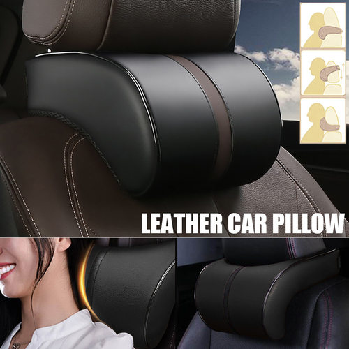 Car Neck Headrest Pillow PU Leather Neck Rest Cushion Auto跨