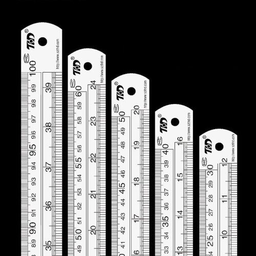 Double Side Stainless Steel Straight Ruler Metric Rule跨境专