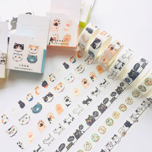Cute Kawaii Adorable Cat Adhesive Paper Washi Tape Masking跨
