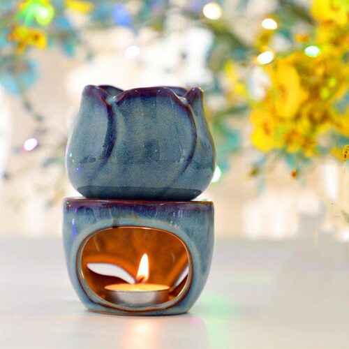 Tulips Shape Ceramic Incense Burner Aromatherapy Oil跨境