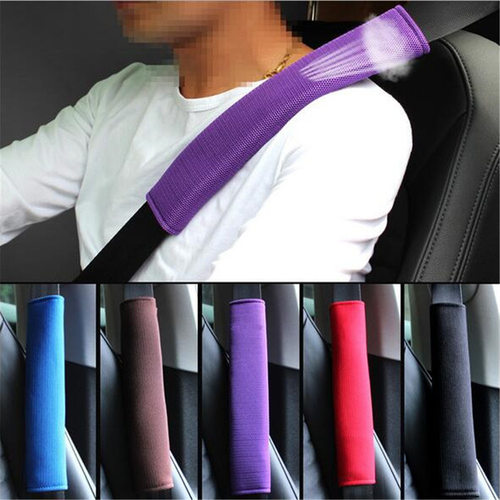 2Pcs Breathable Car Safety Belt Cover Seat Belt Pad Sandwich