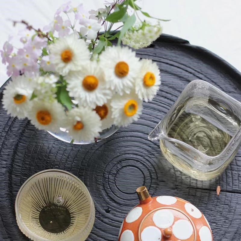 老木盘子托盘木质实木干泡台茶盘壶承日式侘寄风碳化木盘咖啡圆盘