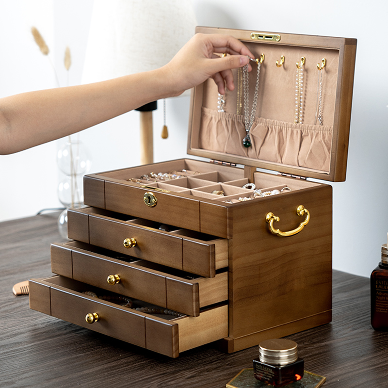 实木首饰盒2025年新款复古收纳盒