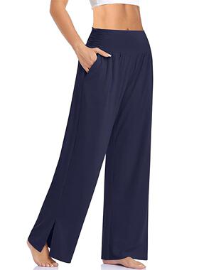 Flowy pajama pants2022女式阔腿休闲宽松瑜伽纯色居家舒适运动裤