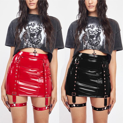 Sexy Nightclub Leather Skirt Millennium Pu Leather Street