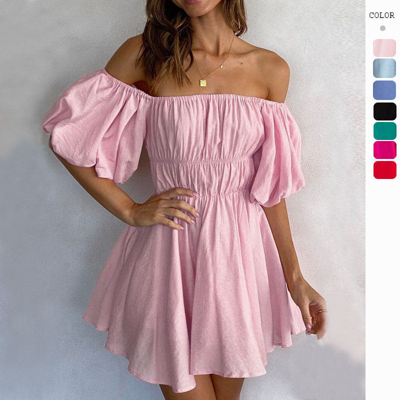Women 2023 Sexy Dopamine Off-shoulder Short Dress Women
