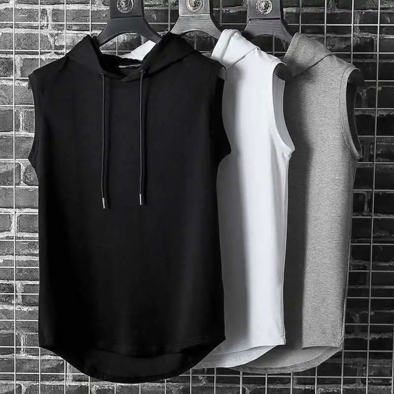 For Male Hooded Man Vests Tops Hip Hop Men Tank Top T shirt