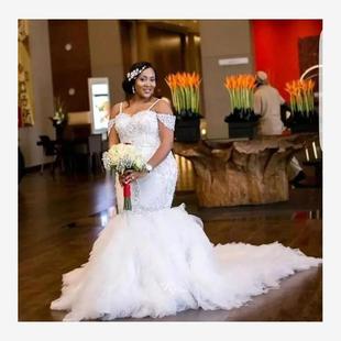 White African Mermaid Wedding Dress Plus Size Wedding Gowns