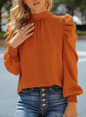 2022fashion long sleeve women loose blouse ladies shirt tops