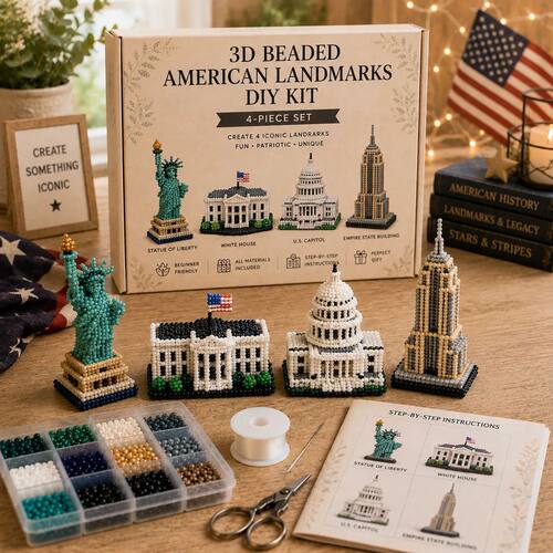 新品3D Beaded World Landmarks DIY Kit世界地标串珠DIY套装