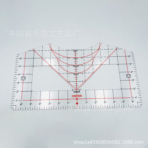 T-shirt calibration tool ruler T恤校准工具尺导向尺圆领校准尺