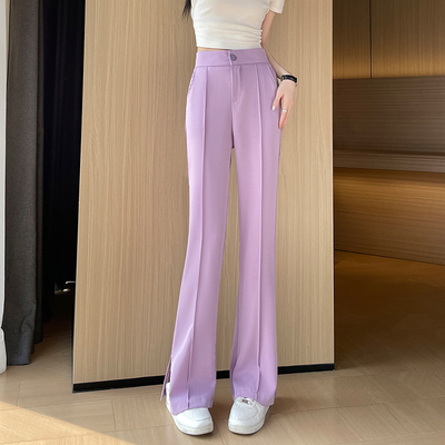 冰丝微喇叭裤女夏季薄款高腰