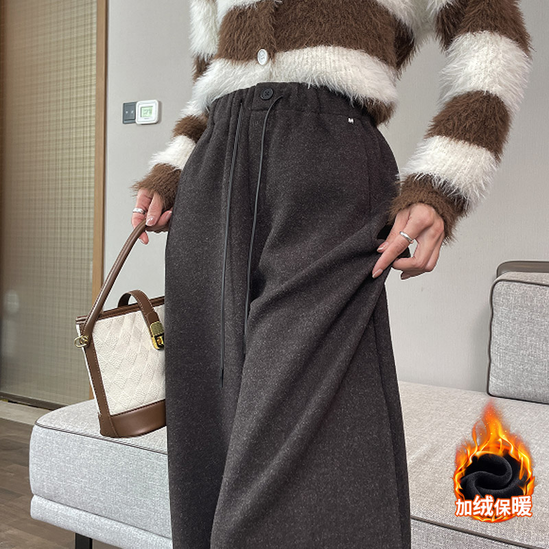 窄版阔腿裤女直筒休闲秋冬季