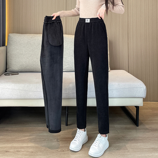 女秋冬2025新款 子冬季 高腰休闲大码 裤 萝卜小脚西装 加绒加厚哈伦裤