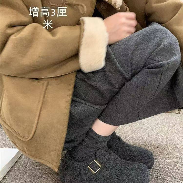 网红博肯女棉鞋秋冬耐脏平底软底爆款日系复古乐福勃肯鞋冬季加绒