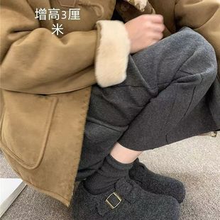 网红博肯女棉鞋秋冬耐脏平底软底爆款日系复古乐福勃肯鞋冬季加绒