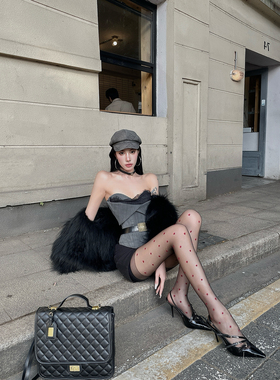 牛牛 【摩登街头】蕾丝西装拼接复古上衣N24B4146