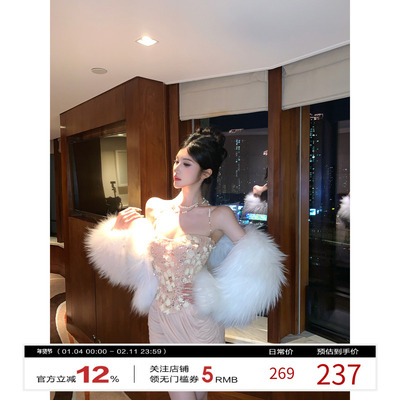 牛牛【粉钻花海】性感辣妹立体花鱼骨胸衣套装