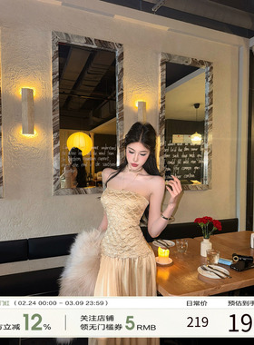 牛牛【流金岁月】法式气质轻奢名媛性感重工珠片套装N25Q30468