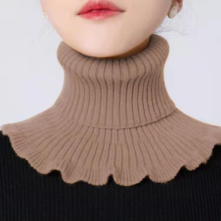 秋冬假领子新款韩版围脖护颈洋气百搭加厚女士中老年保暖毛衣领子