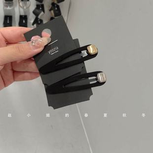 小众设计头饰发饰bb夹百搭简约气质掰掰夹刘海夹哑光金色银色发夹