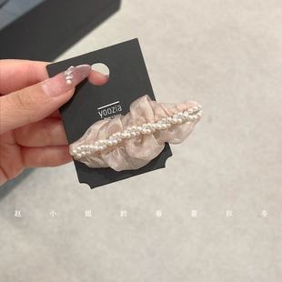 小众设计发饰ins饰品头饰鸭嘴夹可爱甜美边夹刘海夹网纱珍珠发夹