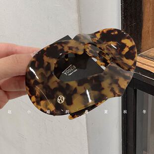 韩国发饰头饰气质饰品时尚 醋酸豹纹懒人夹 简约发夹小众顶夹个性