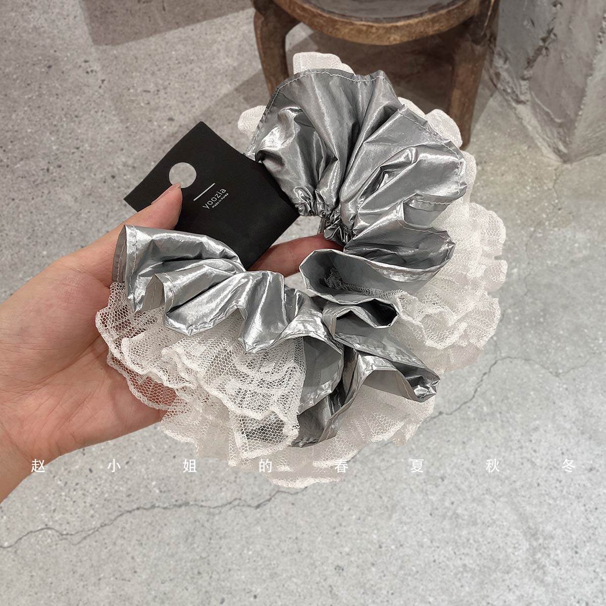 韩国饰品女蕾丝边双层时尚发圈