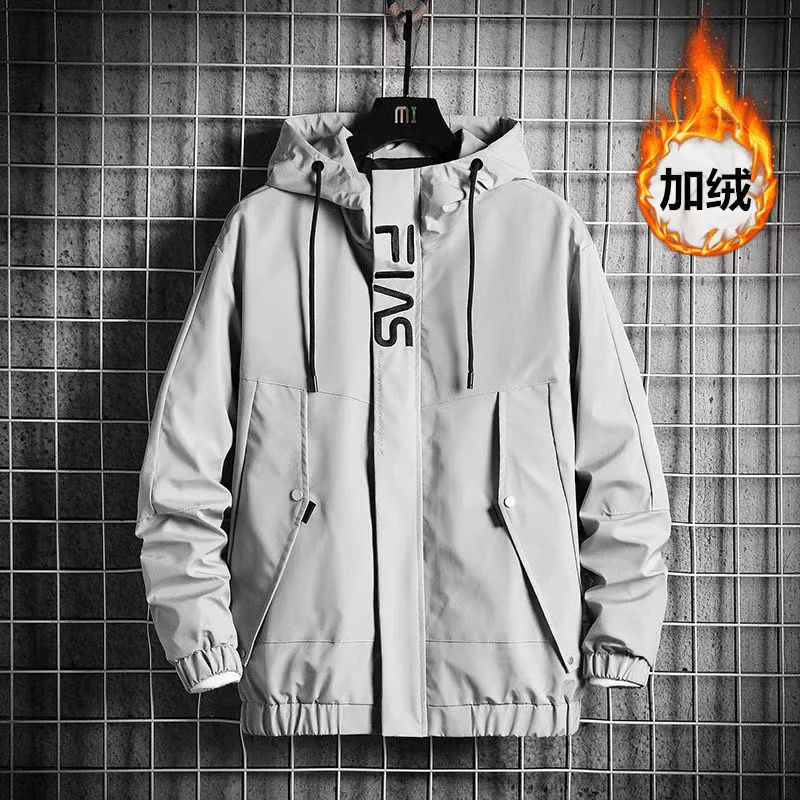 冬季2025新款男士加绒加厚外套