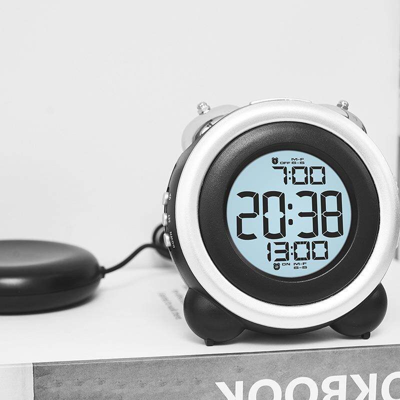 懒人闹钟大铃声闹钟床头台钟多功能时钟震动电子钟跨境新品GH110